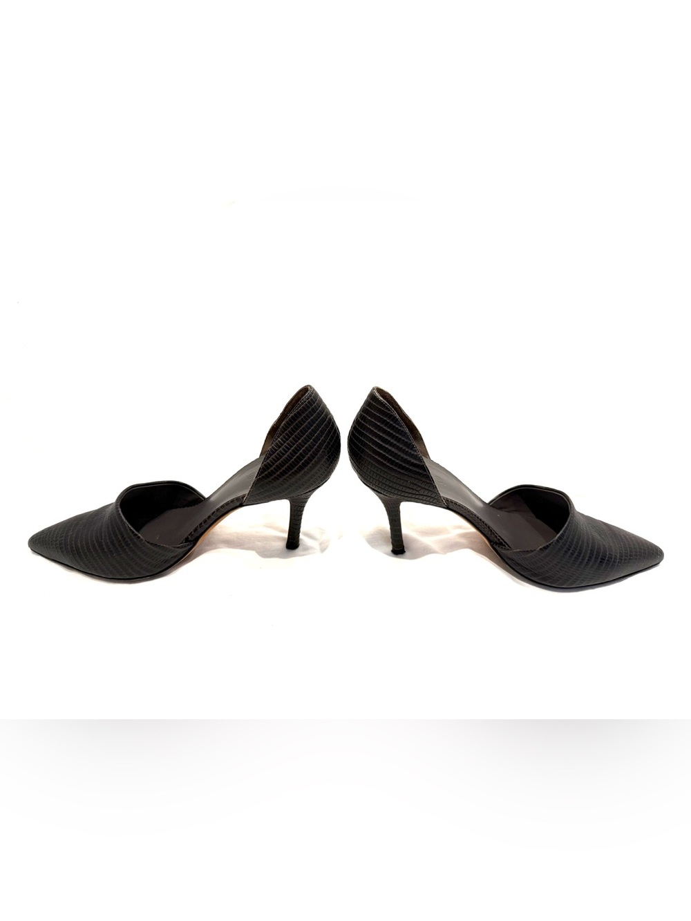 Vince Claire Lizard-Embossed Black D'Orsay Pump - Size 9.5